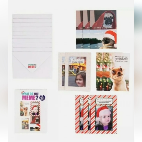 :* 2 new pks " What Do You Meme ?"  Greeting Cards & Envelopes Christmas funny - Picture 2 of 13